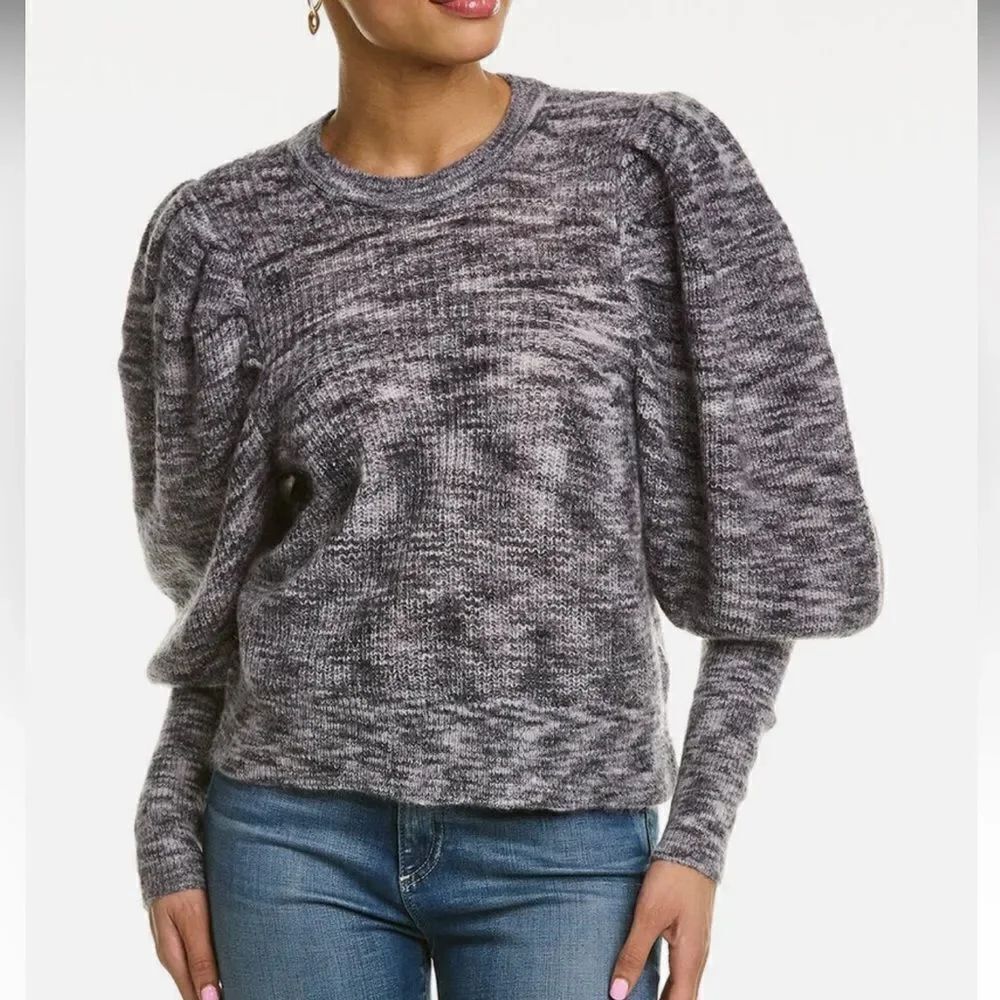 Ted Baker London Valma Juliet Sleeves Wool Mohair Blend Sweater Dark Grey US 6
